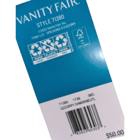 Vanity Fair Beauty Back Full Figure Wireless Underwire Bra 71380 Nude 36C NWT - Picture 4 of 4